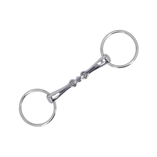 Heste Snaffle Rustfritt Stål Fleksibel Leddet Slitesterk Rustsikker O-ring Heste Munnstykke for Hesteløp