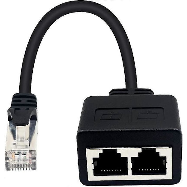 (1 pari) Rj45 1 uros - 2 naaras -adapteri Ethernet Lan -kaapelin jatkamiseen Cat. 5/6. Surffaa verkossa samaan aikaan
