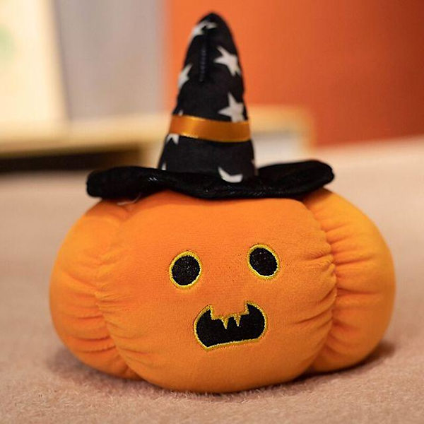 Jwl-hot Rea Simulering Pumpa Jul Halloween Presentleksaker Plyschkudde Plyschkudde Docka Mini Pumpaleksak för barn Heminredning black star round eye 20cm