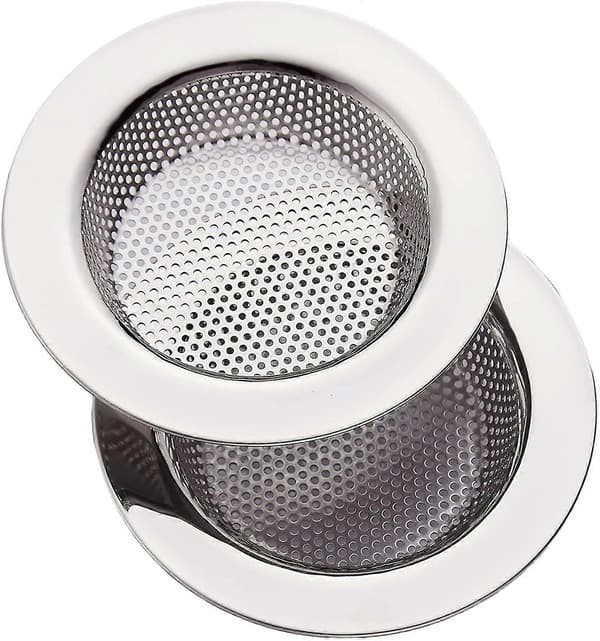 Diskho Sil Rostfritt Stål Diskhoar för Köksvaskar med Bred Bred Kant 4,5\" Diameter (2-PACK)