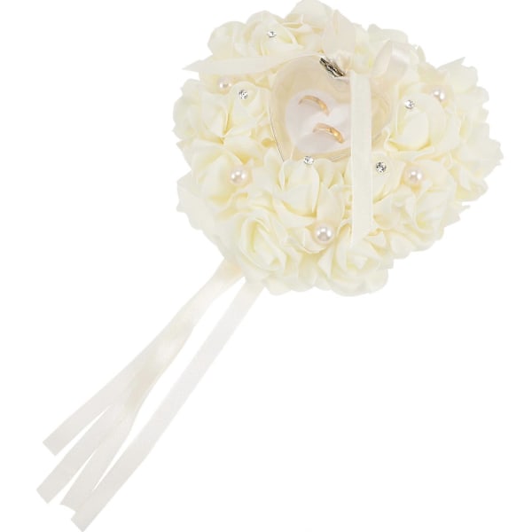 Bröllopskuddar för ceremoni hjärtformad ringbox elegant stil förlovning 23x21cm ringpresentation 1-pack