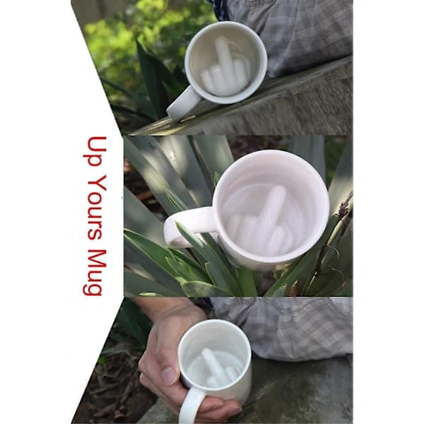 Långfinger tekopp/mugg - Ociviliserat långfingerprank - Långfinger keramisk kaffemugg - eyzi_Gift