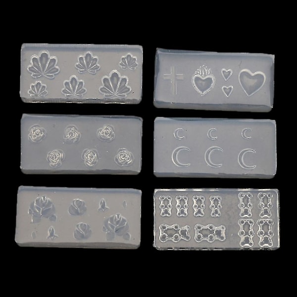 Nagelkonst Silikonform Blomma Djur Mall Resin Gjutformar Smycken-fg