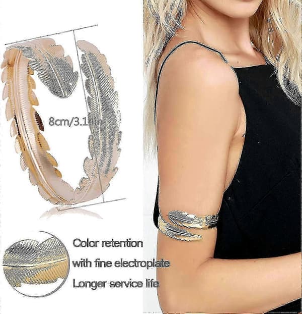 6 Armmanschetter, Dam Silver Guld Justerbart Armbandsset