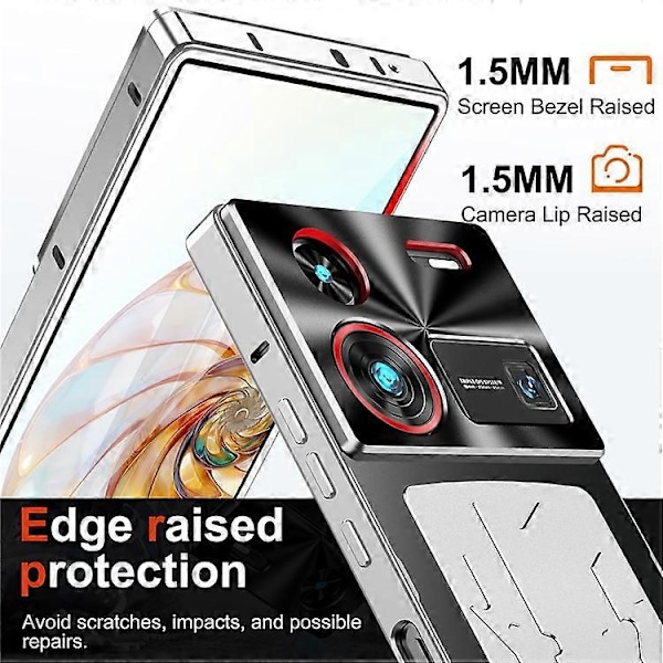 Kompatibelt Skal för ZTE nubia Z60 Ultra Aluminiumlegering+PC Telefonskal Grafen Värmeavledning Silver