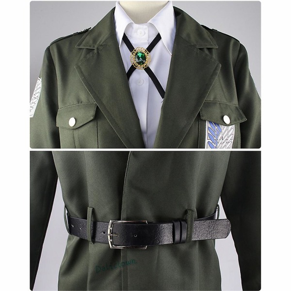 Attack On Titan Cosplay Levi Costume Shingek No Kyojin Scouting Legion Soldat Coat Trench Jacka Uniform Herr Halloween Outfit Full Set XS