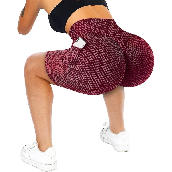 Tflycq Träningsleggings för kvinnor Fitness Sport Löpfickor Leggings Yogabyxor Red XL