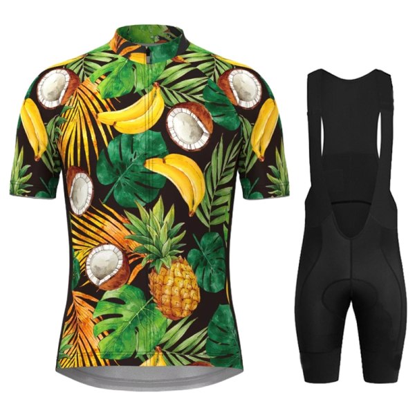 Miesten Hawaiian Tropical Flamingo Print Pyöräilypaitasarjat Lyhythihaiset Pyöräilyvaatteet MTB Ropa Ciclismo Bib Pant Pyöräilyvaatteet 1 3XL