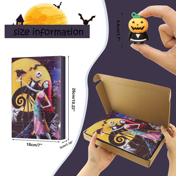 Adventskalender 2023 Hot Selling 24 Gothic Horror Atmosphere Calendar Blind Box Halloween Advent Countdown Calendar Blind Box style 2