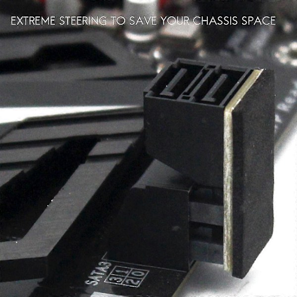 1 stk. Dobbelt Sata 7-pin hun til dobbelt 7-pin han 90 graders vinkeladapter Mainboard Sata Adapter Fo-haoyi
