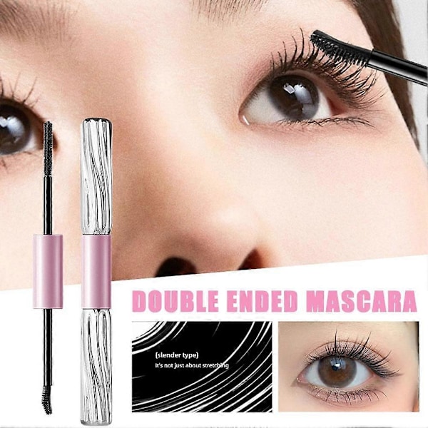 Dobbeltsidet Mascara 4D Silk Fiber Vandtæt Langtidsholdbar Volumengivende Skønhed