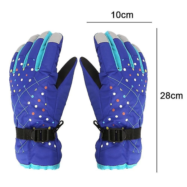 Nya skidhandskar för damer plus fleece tjocka vintervarma handskar utomhussporter Blue