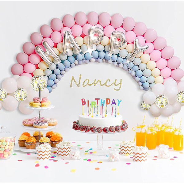 Regnbue Hvid Sky Macaron Farve Ballon Bryllup Fødselsdagsfest Baby