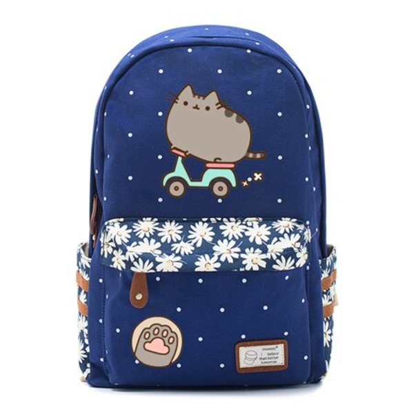 Fat cat mochila söt canvasväska kawaii ryggsäck ungdomsaxelväska style 4
