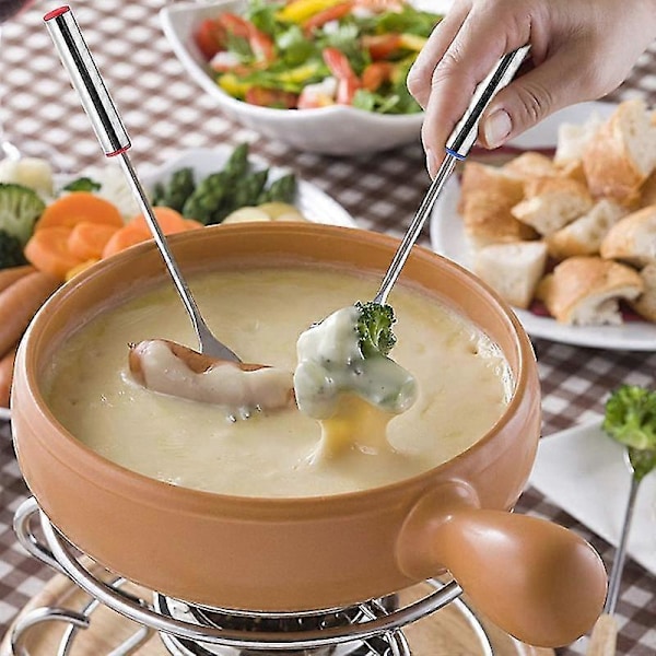 Fonduejuustotikut Fondue-setti Sveitsiläisen juuston valmistukseen, ruostumattomasta teräksestä valmistetut fonduehaarukat Marshmallow Ro (haoyi)
