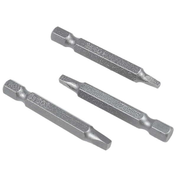 3 stk. 50 mm 1/4 tommers sekskant firkantbits Firkantet skrutrekkerbits S2 legert stål magnetisk skrutrekker-DT