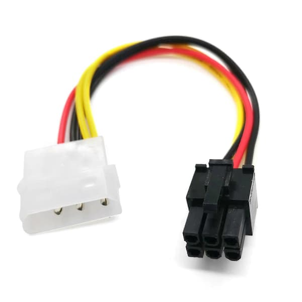 4-pin Molex til 6-pin PCI-Express PCIE skjermkort strømadapter omformer kabel