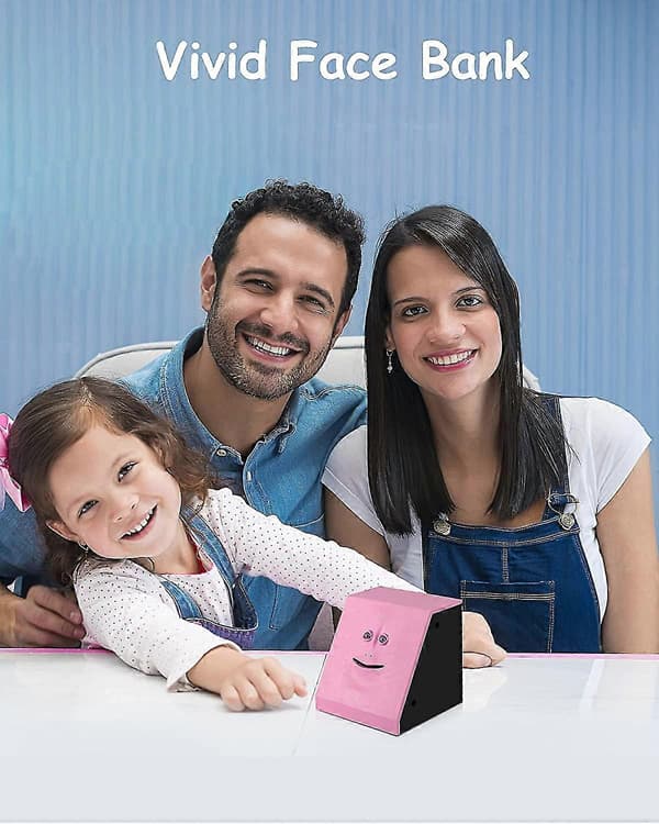 Automatisk sparegris til børn sjov grim sparegris (pink)