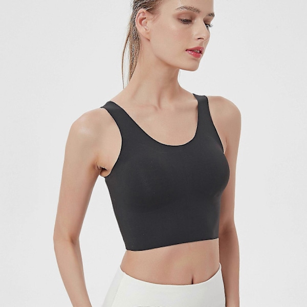 Sømløs Sports-BH for Kvinner 2-pakning Trådløs Yoga Bralette Uten Innlegg Komfort-BH Kompresjons Crop Topper Vest for Løping Sport Fitness
