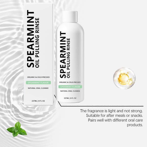Grönmynta Oil Pull Rinse Pepparmyntsolja Munvatten 237ml