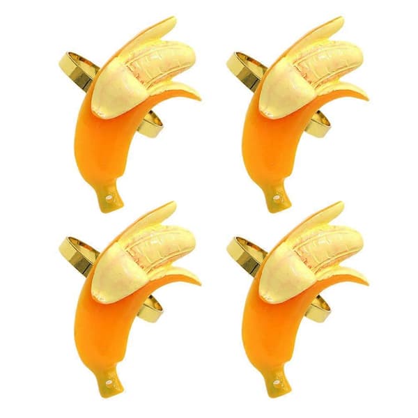 Frukt Servettringar Bananformade Matbordsdekorationer Picknickar 4st