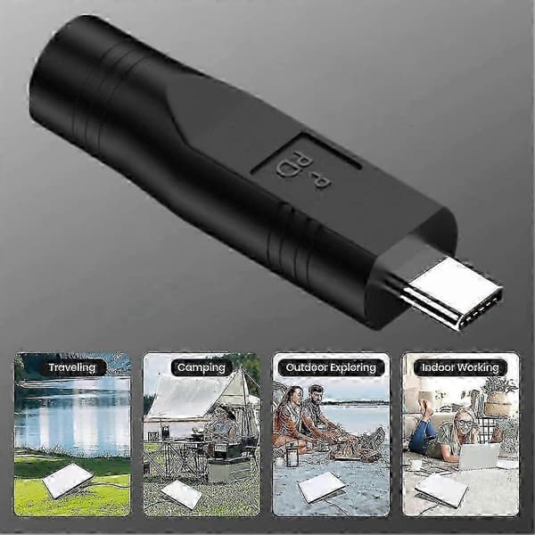 Mini adapter kompatibel med DC hun til USB C han strømkabel konverter