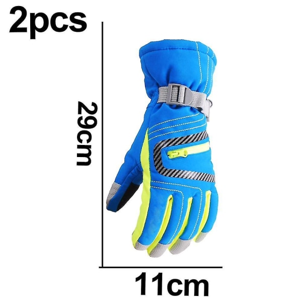 Unisex vattentäta vindtäta vintervarma snowboardskidhandskar Blue