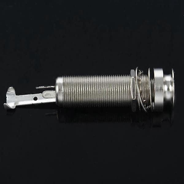10 st Gitarr Pickup Endpin Utgång Jack Nickel Remlås Krom LTH