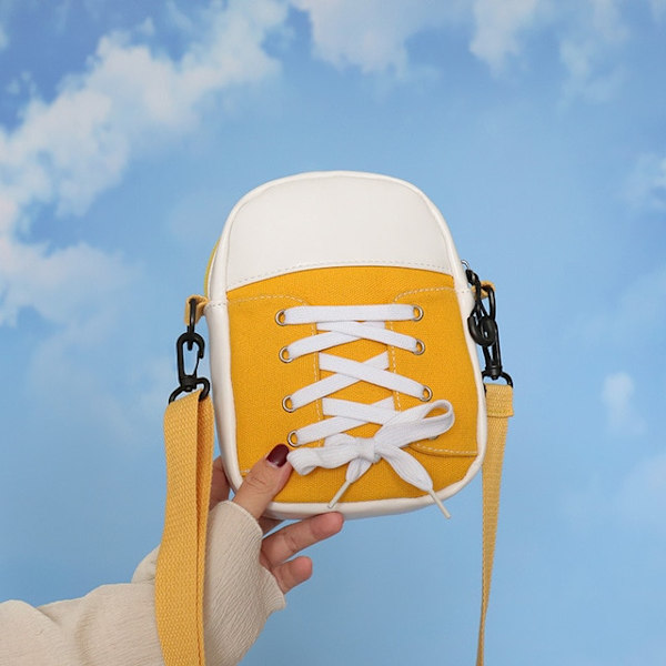 Kvinnor Axelväska Lyx Designer Handväska 2023 Mode Canvas Crossbody Bag Personlighet Skor Form Messenger Bag Rolig Handväska Yellow