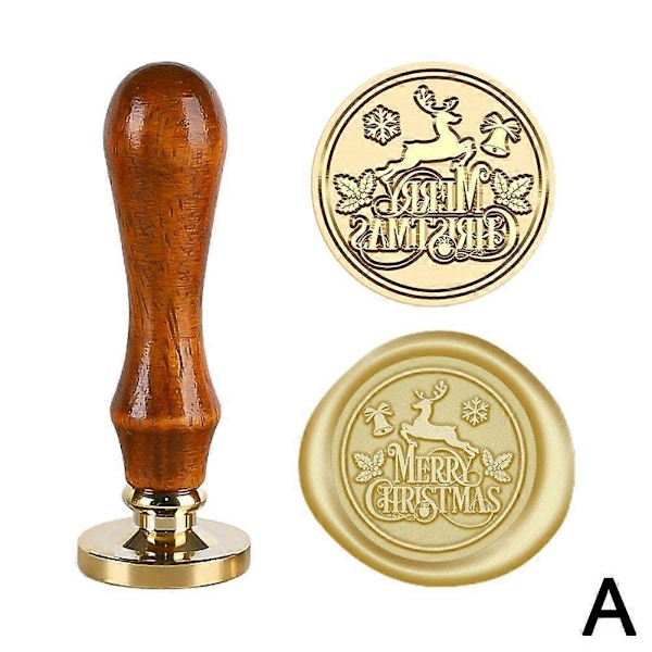 Jule Voks Segl Stempel Hode Med Trehåndtak DIY Retro Forseglingsvoks Verktøy
