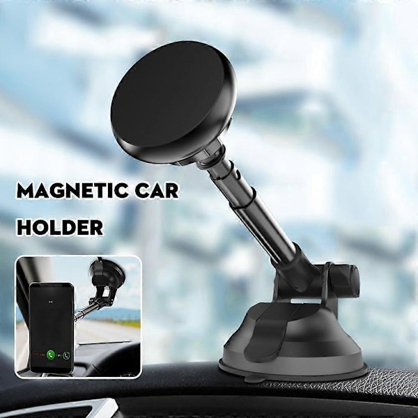 Magnetisk Mobilhållare för Bil 360° Rotation Fäste Intern Magnet Infällbar