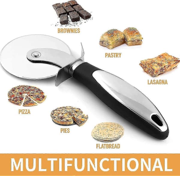 2024 Pizzakutter, høykvalitets pizzakutter i rustfritt stål med sklisikkert ergonomisk håndtak - profesjonell