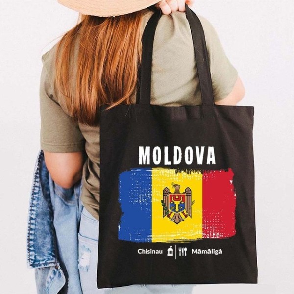 Kort Flag Lion Shopping Bag Bomuld Canvas Tote Bag black