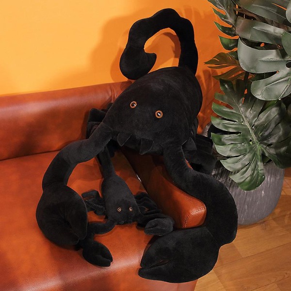 Uusi korkealaatuinen simulaatio Dark Scorpion pehmo täytetty lelu Lasten lelujuhla Halloween-lomalahjakodin hauska sisustus about 100cm