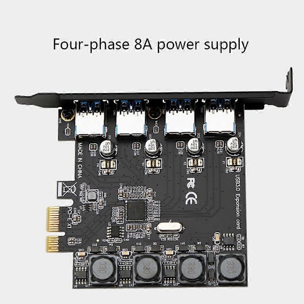 PCIE USB3.0 Udvidelseskort PCI Express til USB Adapter HUB Controller 4 Porte