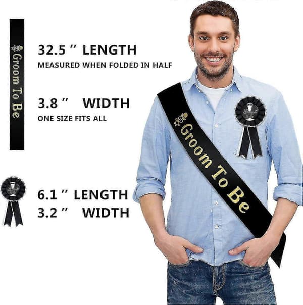 Groom Sash Badge Set - Utstyr til utdrikningslag