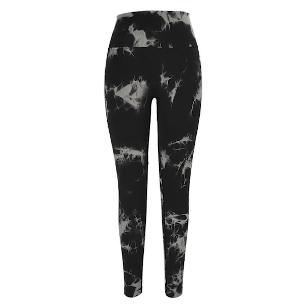 Tie Dye Leggings Sømløse Højtaljede Elastiske Sorte Hurtigtørrende Bløde Åndbare Yoga Leggings til Kvinder M