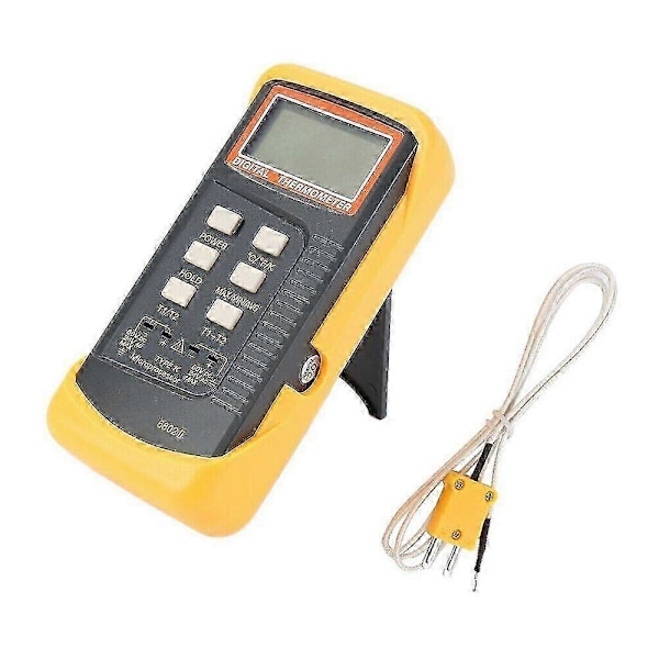 6802 II Dubbelkanal Digital Termometer med 2 K-Typ Termoelement Sensor TYV Edition d