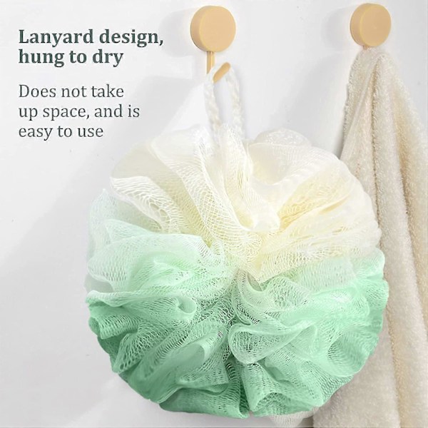 Badsvampar Dusch Loofahs, Mjuk Nät Kroppsskrubb Svampboll, Hållbar Mesh Pouf Bad Loofah Svamp Kroppstvätt Puff, 4-pack (4 förpackningar, 4)