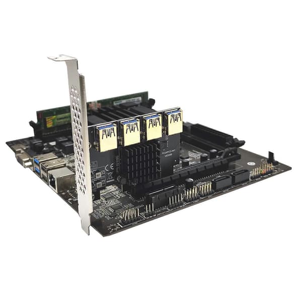 PCIE 1 til 4 PCI-Express grafikkortadapter Pcie 4X til USB3.0 16X multiplikator