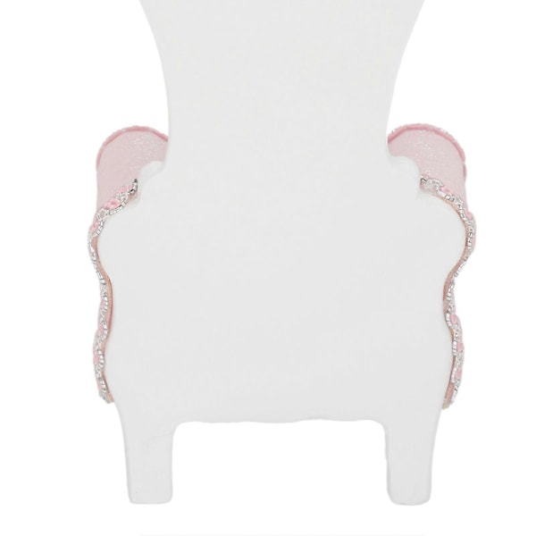 Soffformad Smyckesdisplay Ställ Fingerringar Örhängen Hållare Monter för Butiksfönsterdekoration Rosa Rhinestone Vit Bas