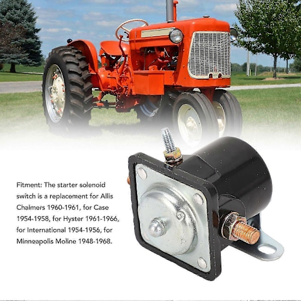 6 Volt 3 Terminaler Solenoid Switch Relæ Starter Solenoid 20?7000392 Udskiftning til Allis Chalmers 1960 til 1961