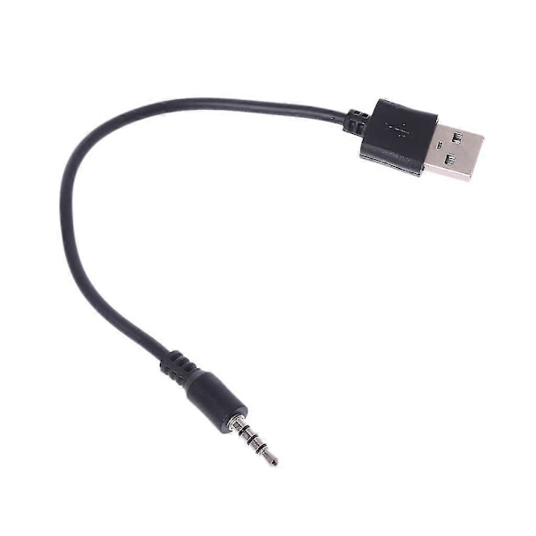 USB Han til 3.5mm Audio Stereo Hovedtelefon Jack Stik Kabel Til MP3 MP4 Sort