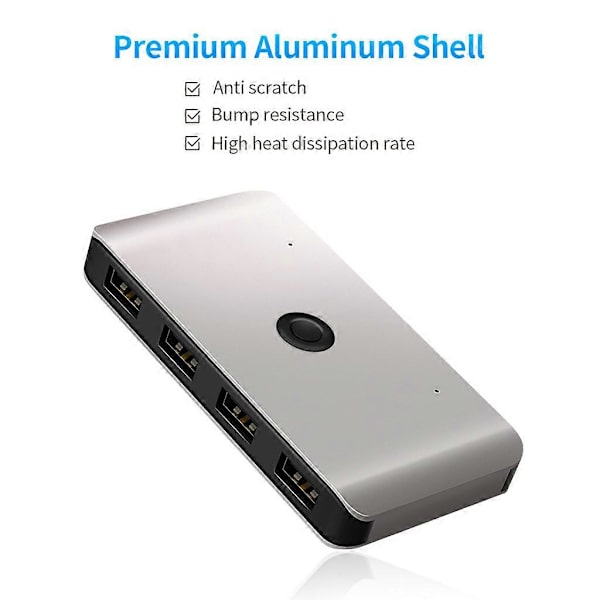 Rocketek USB3.0 2.0 Switch Hub Vælger 2 Computere Deler 4 USB-enheder
