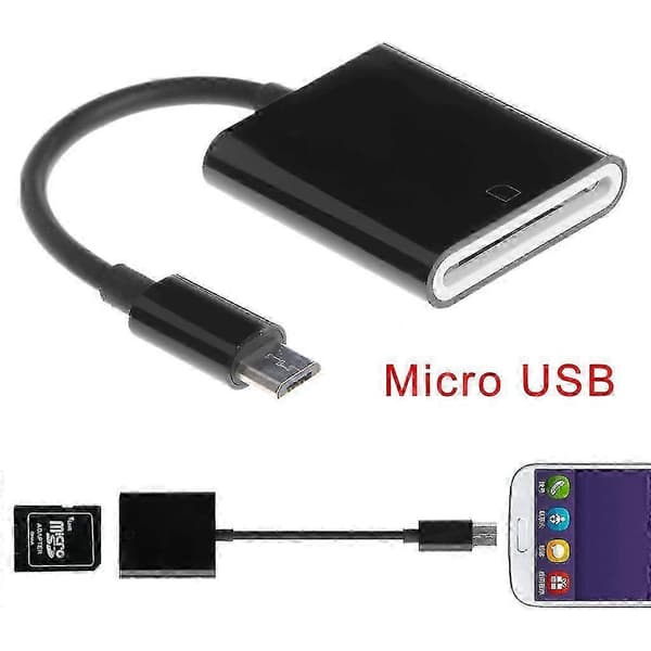 Micro Usb - SD-korttikameralukija Otg-sovitinkaapeli Android-puhelimelle, tabletille, PC:lle