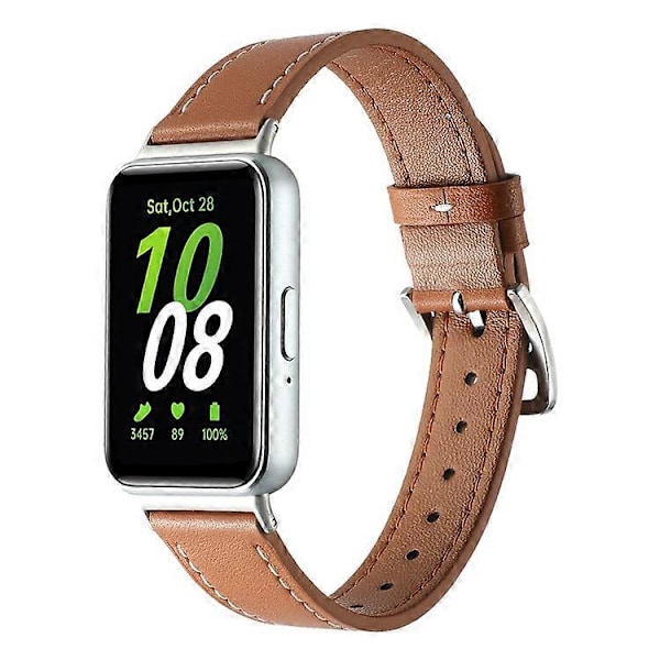 Kompatibel med Samsung Galaxy Fit3 Ægte Læder Urrem Udskiftning Brown