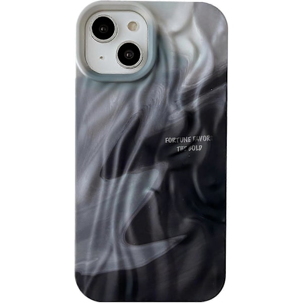 Pliisoitu Veden Aaltojen Kromi-Aaltokuvioinen Pehmeä iPhone-Kuoret (Vesi Musta, iPhone 14)