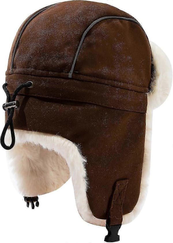 Faux Fur Hat Dame Vinterhatte med Øreklapper Russisk Hat til Mænd Kosak