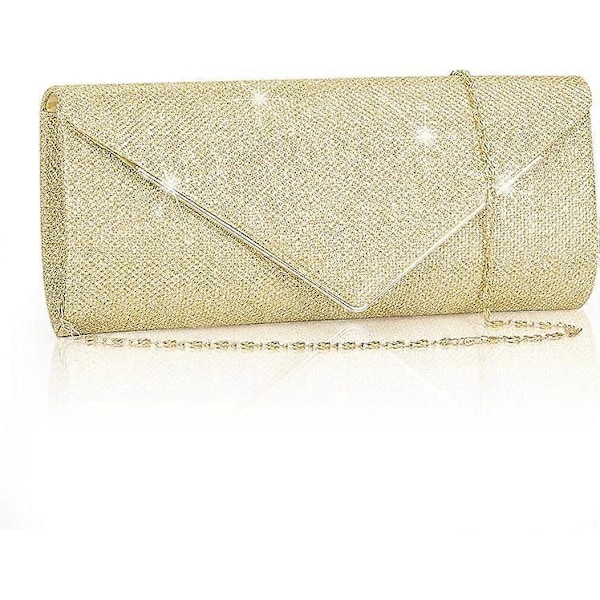Naisten clutch-laukut, kimalteleva kirjekuorimallinen iltalaukku irrotettavalla ketjulla
