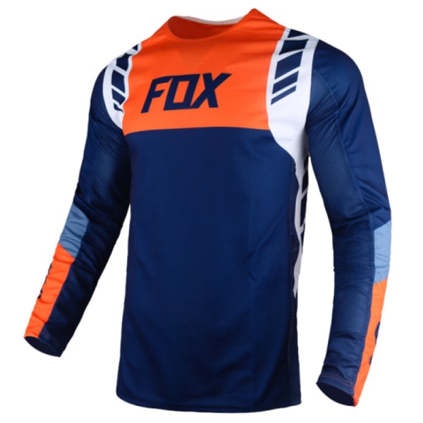 FOX kesän ulkopyöräilyvaatteet pyöreä pääntie pitkähihainen nopeasti kuivuva hengittävä T-paita blue XXL